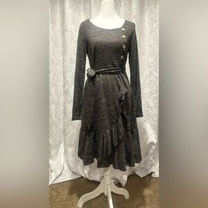 Ruffled Tie-front Dress